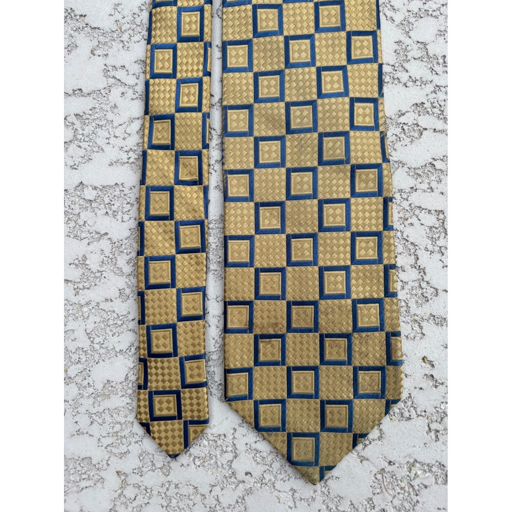 Ermenegildo Zegna Silk Men's Tie Necktie Burgundy Gold Mixed Print Italy 60"